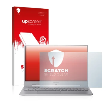 Vorderseite einer Produktverpackung mit dem Markenlogo upscreen. Daneben ist das Gerät MEDION Akoya S17403 mit dem zugehörigen