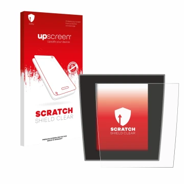 Vorderseite einer Produktverpackung mit dem Markenlogo upscreen. Daneben ist das Gerät Porsche Taycan 2021 Infotainment System