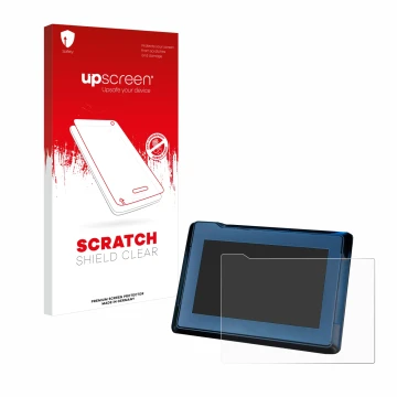 Vorderseite einer Produktverpackung mit dem Markenlogo upscreen. Daneben ist das Gerät KTM 1290 Super Adventure R 2021 TFT 7