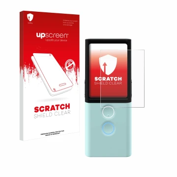 Vorderseite einer Produktverpackung mit dem Markenlogo upscreen. Daneben ist das Gerät Vasco Translator M3 mit dem zugehörigen