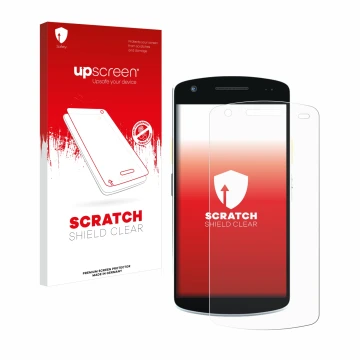 Vorderseite einer Produktverpackung mit dem Markenlogo upscreen. Daneben ist das Gerät Zebra EC50 mit dem zugehörigen Displays