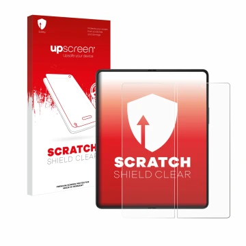 Vorderseite einer Produktverpackung mit dem Markenlogo upscreen. Daneben ist das Gerät Samsung Galaxy Z Fold 3 5G (Inneres Dis