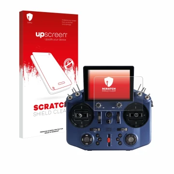 Vorderseite einer Produktverpackung mit dem Markenlogo upscreen. Daneben ist das Gerät FrSky Tandem X20S mit dem zugehörigen D