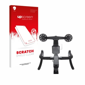 Vorderseite einer Produktverpackung mit dem Markenlogo upscreen. Daneben ist das Gerät Tacx Neo Bike Smart mit dem zugehörigen