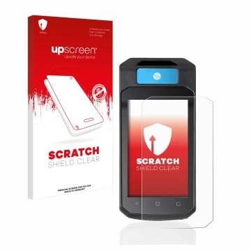 Vorderseite einer Produktverpackung mit dem Markenlogo upscreen. Daneben ist das Gerät Accu-Chek Insight mit DBLG1 mit dem zug