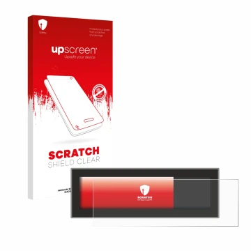 Vorderseite einer Produktverpackung mit dem Markenlogo upscreen. Daneben ist das Gerät Porsche Taycan 2021 PCM 6.0 mit dem zug