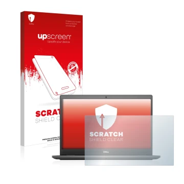 Vorderseite einer Produktverpackung mit dem Markenlogo upscreen. Daneben ist das Gerät Dell Latitude 3510 mit dem zugehörigen 