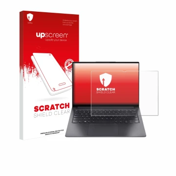 Vorderseite einer Produktverpackung mit dem Markenlogo upscreen. Daneben ist das Gerät Lenovo Yoga Slim 7 Pro 14