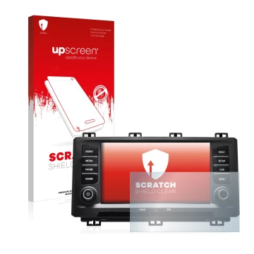 Vorderseite einer Produktverpackung mit dem Markenlogo upscreen. Daneben ist das Gerät Seat Ateca 2017 mit dem zugehörigen Dis