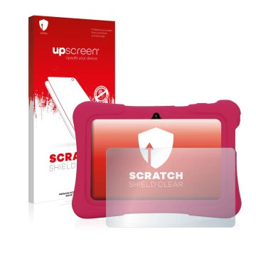 Vorderseite einer Produktverpackung mit dem Markenlogo upscreen. Daneben ist das Gerät Pritom K7 mit dem zugehörigen Displaysc