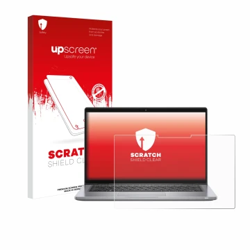 Vorderseite einer Produktverpackung mit dem Markenlogo upscreen. Daneben ist das Gerät Dell Latitude 7320 2-in-1 mit dem zugeh