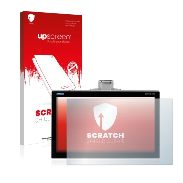 Vorderseite einer Produktverpackung mit dem Markenlogo upscreen. Daneben ist das Gerät Siemens Simatic HMI TP1200 Comfort Pro 