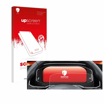 Vorderseite einer Produktverpackung mit dem Markenlogo upscreen. Daneben ist das Gerät Volkswagen Polo 6 Digital Cockpit Pro m