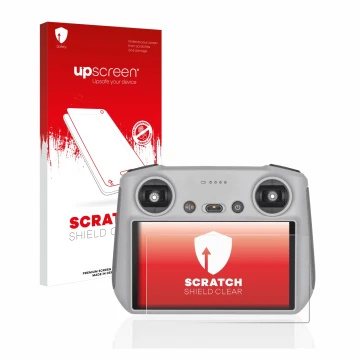 Vorderseite einer Produktverpackung mit dem Markenlogo upscreen. Daneben ist das Gerät DJI RC Controller mit dem zugehörigen D