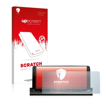 Vorderseite einer Produktverpackung mit dem Markenlogo upscreen. Daneben ist das Gerät Volkswagen Caddy 5 Discover Media 10