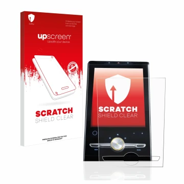 Vorderseite einer Produktverpackung mit dem Markenlogo upscreen. Daneben ist das Gerät MG Marvel R 2021 Infotainment System mi