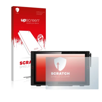 Vorderseite einer Produktverpackung mit dem Markenlogo upscreen. Daneben ist das Gerät XP-Pen Artist 24 Pro mit dem zugehörige