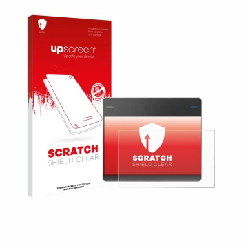 Vorderseite einer Produktverpackung mit dem Markenlogo upscreen. Daneben ist das Gerät Wacom Intuos CTH-480 mit dem zugehörige