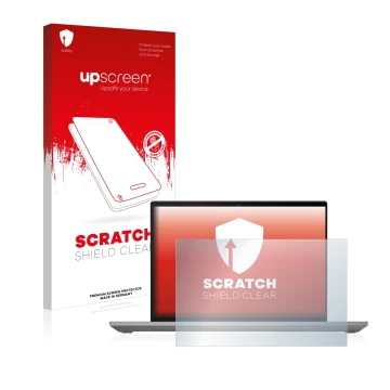 Vorderseite einer Produktverpackung mit dem Markenlogo upscreen. Daneben ist das Gerät Lenovo ThinkPad P14s Gen 3 mit dem zuge