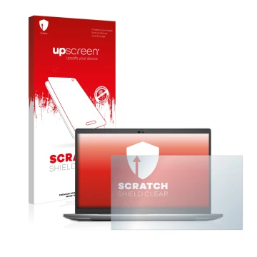 Vorderseite einer Produktverpackung mit dem Markenlogo upscreen. Daneben ist das Gerät Dell Precision 3570 mit dem zugehörigen