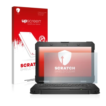 Vorderseite einer Produktverpackung mit dem Markenlogo upscreen. Daneben ist das Gerät Dell Latitude 5430 Rugged mit dem zugeh