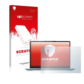 Vorderseite einer Produktverpackung mit dem Markenlogo upscreen. Daneben ist das Gerät Lenovo IdeaPad Flex 5 14