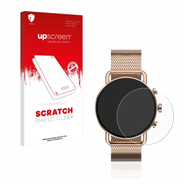 Vorderseite einer Produktverpackung mit dem Markenlogo upscreen. Daneben ist das Gerät Skagen Falster Gen 6 (41 mm) mit dem zu
