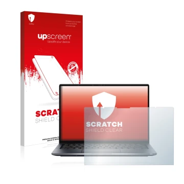 Vorderseite einer Produktverpackung mit dem Markenlogo upscreen. Daneben ist das Gerät Dell Latitude 9430 2-in-1 mit dem zugeh