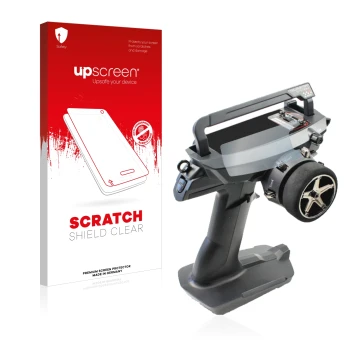 Vorderseite einer Produktverpackung mit dem Markenlogo upscreen. Daneben ist das Gerät Sanwa MT 44 / MT 5 mit dem zugehörigen 