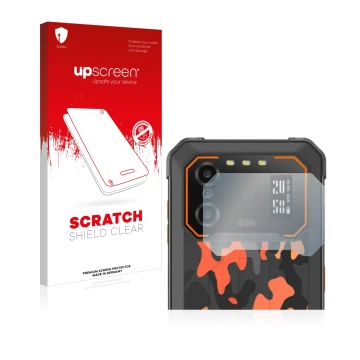 Vorderseite einer Produktverpackung mit dem Markenlogo upscreen. Daneben ist das Gerät iiiF150 B1 Pro (NUR Kameraschutz) mit d