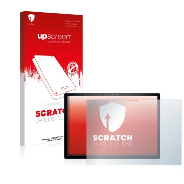 Vorderseite einer Produktverpackung mit dem Markenlogo upscreen. Daneben ist das Gerät Dell XPS 13 9315 2-in-1 mit dem zugehör