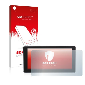 Vorderseite einer Produktverpackung mit dem Markenlogo upscreen. Daneben ist das Gerät Audi A4 B9 2016 mit dem zugehörigen Dis