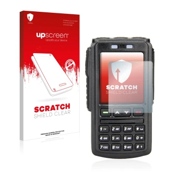 Vorderseite einer Produktverpackung mit dem Markenlogo upscreen. Daneben ist das Gerät AnyTone BT-01 mit dem zugehörigen Displ