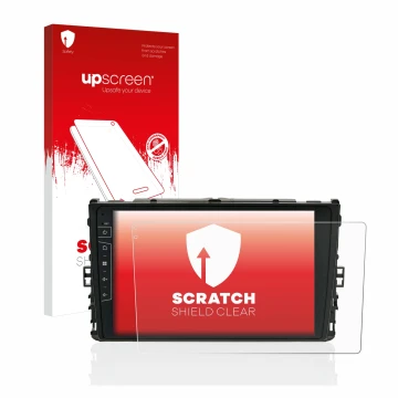 Vorderseite einer Produktverpackung mit dem Markenlogo upscreen. Daneben ist das Gerät Dynavin D8-DF63 10.1