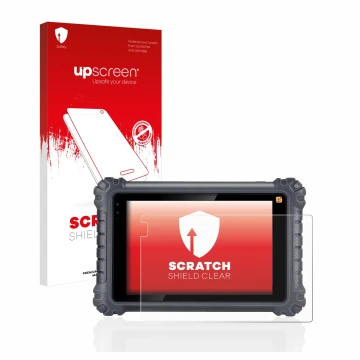 Vorderseite einer Produktverpackung mit dem Markenlogo upscreen. Daneben ist das Gerät Autel MaxiCom MK906Pro-TS mit dem zugeh