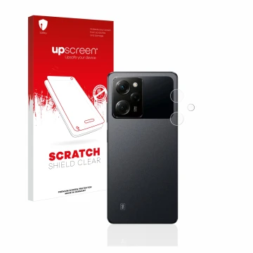 Vorderseite einer Produktverpackung mit dem Markenlogo upscreen. Daneben ist das Gerät Xiaomi Poco X5 Pro (NUR Kameraschutz) m