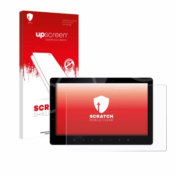 Vorderseite einer Produktverpackung mit dem Markenlogo upscreen. Daneben ist das Gerät Bewatec .Tablet SF 13