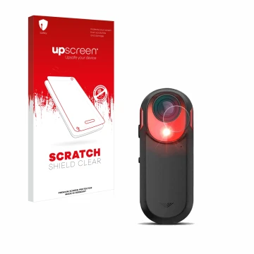 Vorderseite einer Produktverpackung mit dem Markenlogo upscreen. Daneben ist das Gerät Garmin Varia RCT 715 mit dem zugehörige