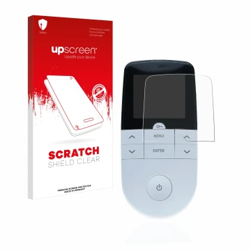 Vorderseite einer Produktverpackung mit dem Markenlogo upscreen. Daneben ist das Gerät Beurer EM 49 Digital TENS/EMS mit dem z