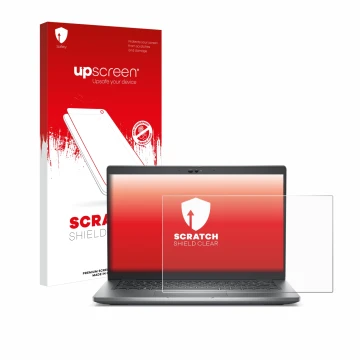 Vorderseite einer Produktverpackung mit dem Markenlogo upscreen. Daneben ist das Gerät Dell Latitude 5430 Non-Touch mit dem zu