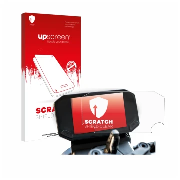 Vorderseite einer Produktverpackung mit dem Markenlogo upscreen. Daneben ist das Gerät VOGE 350 AC mit dem zugehörigen Display