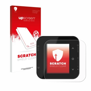 Vorderseite einer Produktverpackung mit dem Markenlogo upscreen. Daneben ist das Gerät ISDT Air8 mit dem zugehörigen Displaysc