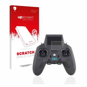 Vorderseite einer Produktverpackung mit dem Markenlogo upscreen. Daneben ist das Gerät Radiomaster Zorro mit dem zugehörigen D