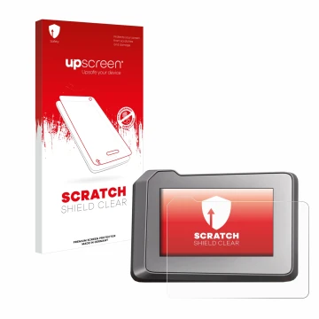 Vorderseite einer Produktverpackung mit dem Markenlogo upscreen. Daneben ist das Gerät KTM 1290 Super Duke R 2022 TFT-Display 