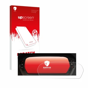 Vorderseite einer Produktverpackung mit dem Markenlogo upscreen. Daneben ist das Gerät Audi A3 2023 Virtual cockpit Plus mit d