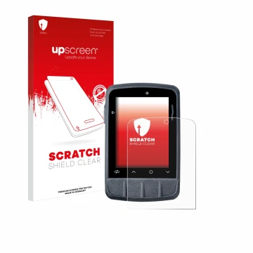 Vorderseite einer Produktverpackung mit dem Markenlogo upscreen. Daneben ist das Gerät Giant Dash M200 mit dem zugehörigen Dis