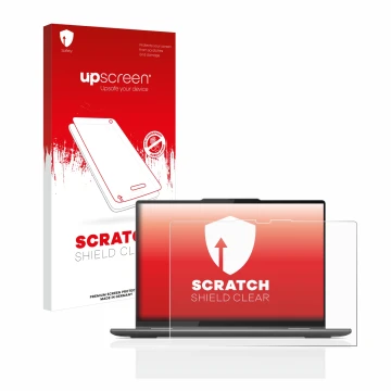 Vorderseite einer Produktverpackung mit dem Markenlogo upscreen. Daneben ist das Gerät Lenovo Yoga 7 Gen 8 14
