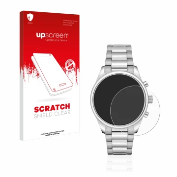 Vorderseite einer Produktverpackung mit dem Markenlogo upscreen. Daneben ist das Gerät Hugo Boss Chronograph 58114171 mit dem 