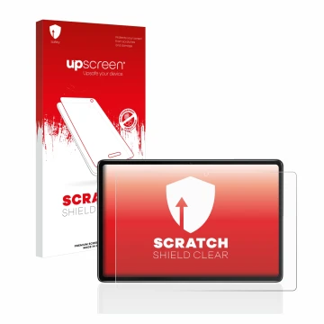 Vorderseite einer Produktverpackung mit dem Markenlogo upscreen. Daneben ist das Gerät Blackview Tab 7 Pro mit dem zugehörigen