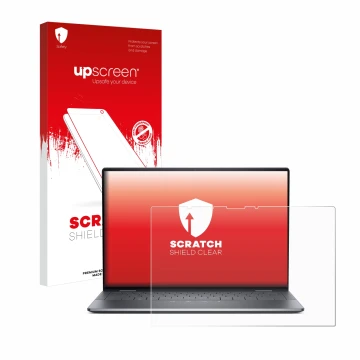 Vorderseite einer Produktverpackung mit dem Markenlogo upscreen. Daneben ist das Gerät Dell Latitude 9440 2-in-1 mit dem zugeh